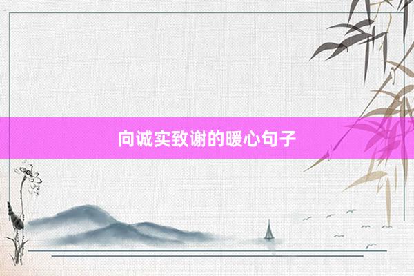 向诚实致谢的暖心句子